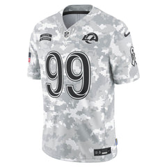 Men's Los Angeles Rams Aaron Donald Arctic Camo 2024 Salute to Service Retired Player Limited Jersey 