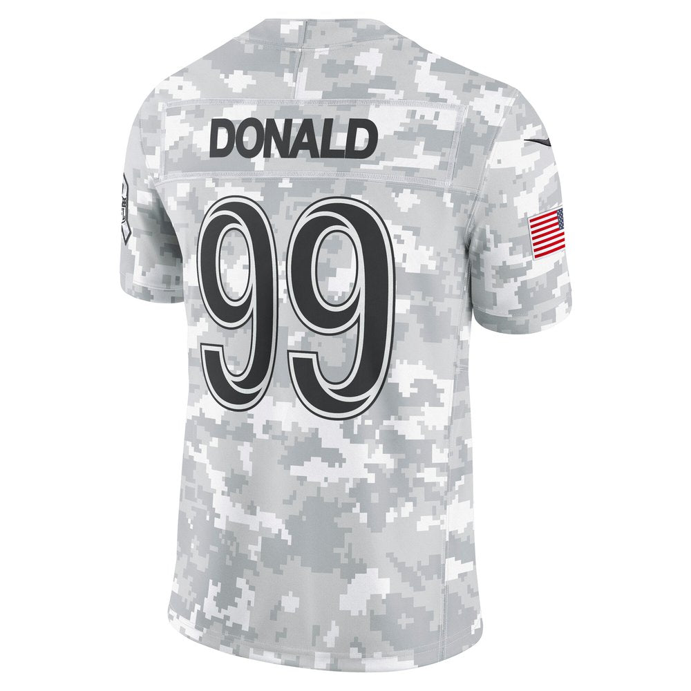 Men's Los Angeles Rams Aaron Donald Arctic Camo 2024 Salute to Service Retired Player Limited Jersey 
