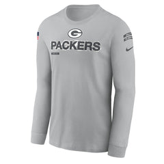 Men's Green Bay Packers Gray 2024 Salute To Service Long Sleeve T-Shirt 