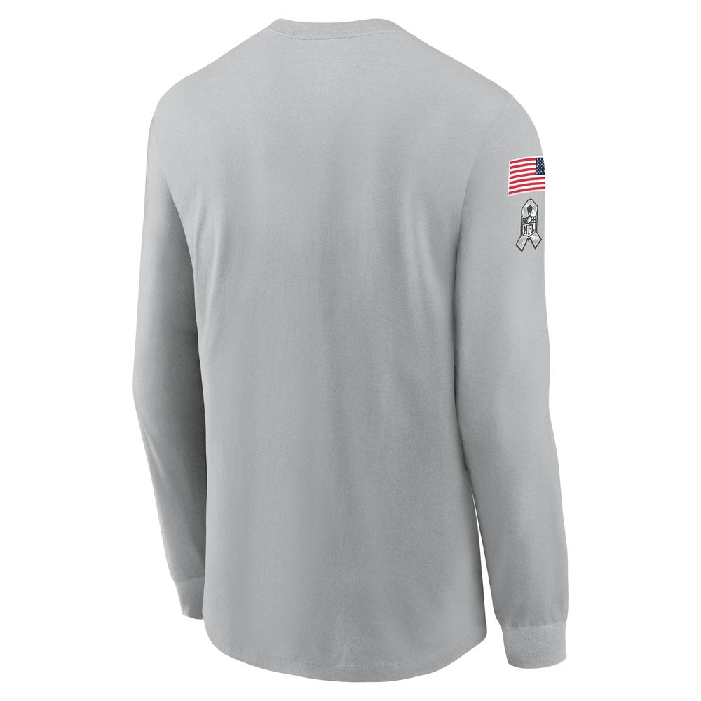 Men's Green Bay Packers Gray 2024 Salute To Service Long Sleeve T-Shirt 