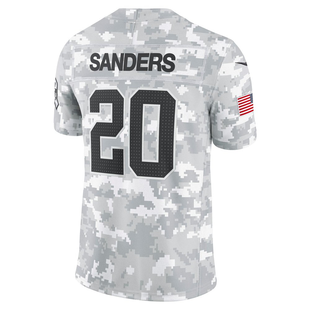 Men's Detroit Lions Barry Sanders Arctic Camo 2024 Salute to Service Retired Player Limited Jersey 