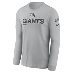 Men's New York Giants Gray 2024 Salute To Service Long Sleeve T-Shirt 