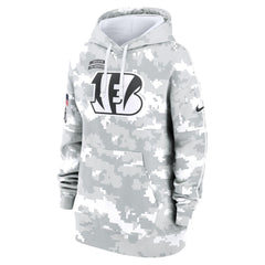 Women's Cincinnati Bengals Arctic Camo 2024 Salute To Service Club Fleece Pullover Hoodie 
