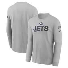Men's New York Jets Gray 2024 Salute To Service Long Sleeve T-Shirt 