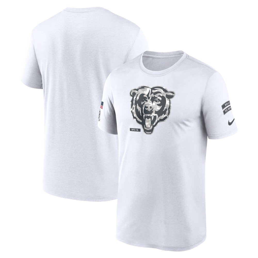 Men's Chicago Bears White 2024 Salute To Service Legend Performance T-Shirt 