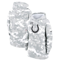 Women's Indianapolis Colts Arctic Camo 2024 Salute To Service Club Fleece Pullover Hoodie 