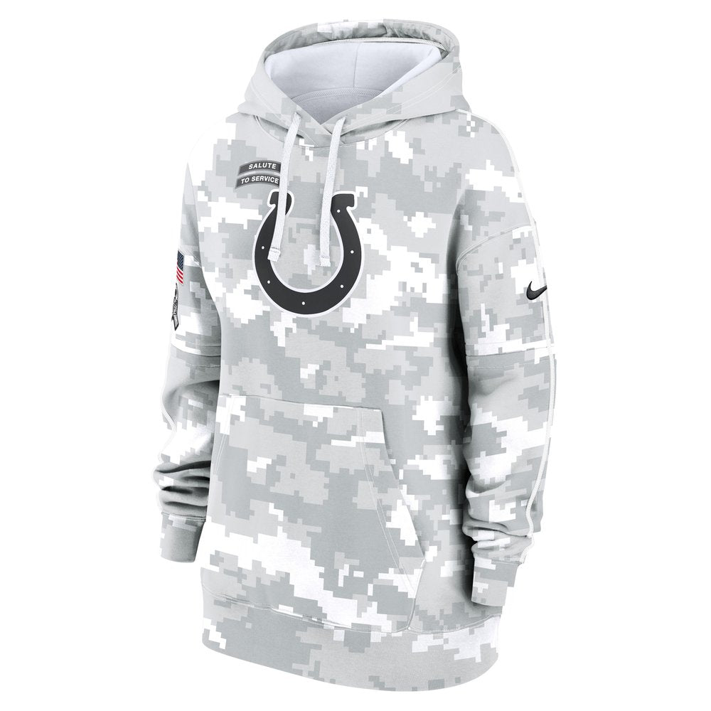 Women's Indianapolis Colts Arctic Camo 2024 Salute To Service Club Fleece Pullover Hoodie 
