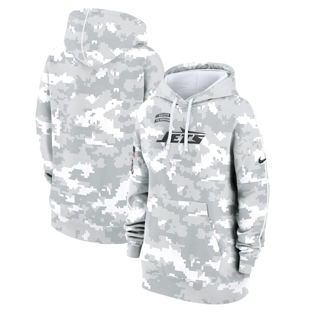 Women's New York Jets Arctic Camo 2024 Salute To Service Club Fleece Pullover Hoodie 