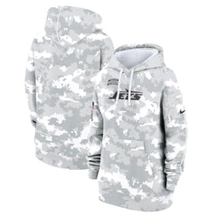 Women's New York Jets Arctic Camo 2024 Salute To Service Club Fleece Pullover Hoodie 