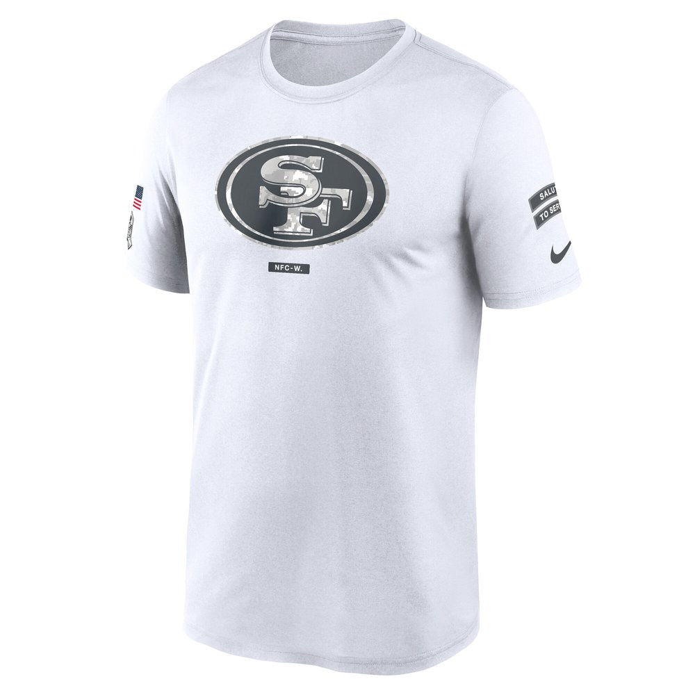 Men's San Francisco 49ers White 2024 Salute To Service Legend Performance T-Shirt 