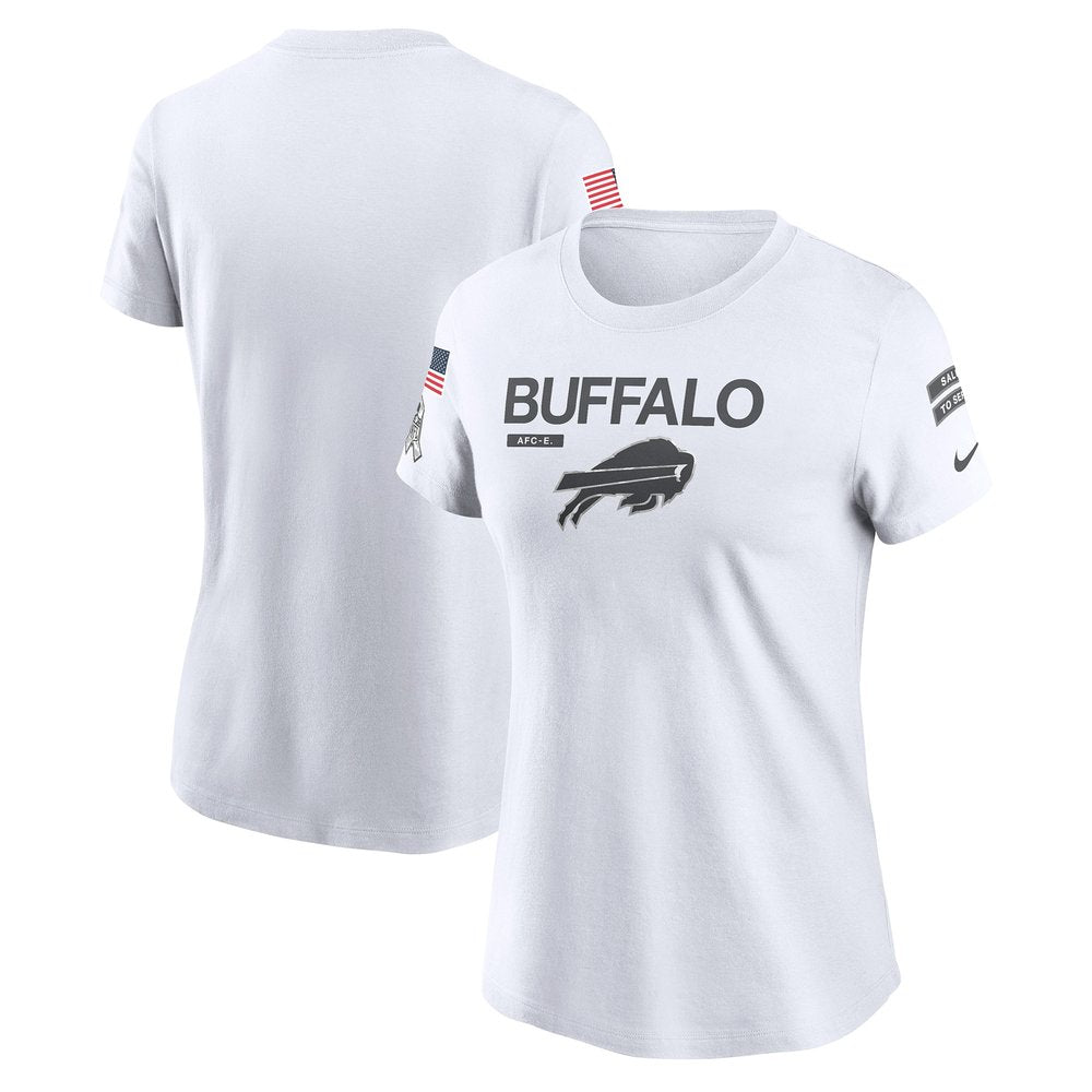 Women's Buffalo Bills White 2024 Salute To Service Legend Performance T-Shirt 