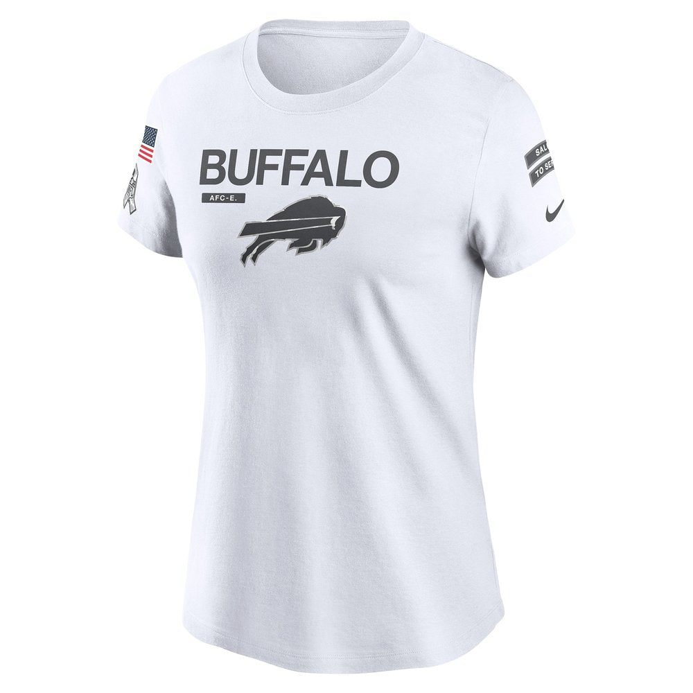 Women's Buffalo Bills White 2024 Salute To Service Legend Performance T-Shirt 