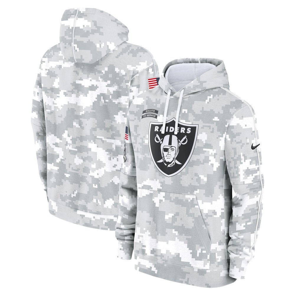 Men's Las Vegas Raiders Arctic Camo 2024 Salute To Service Big & Tall Club Fleece Pullover Hoodie 