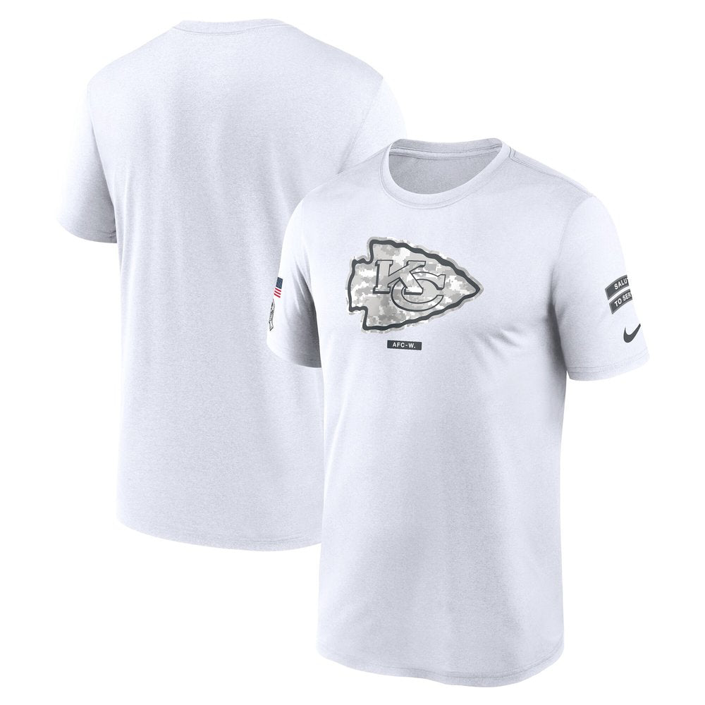 Men's Kansas City Chiefs White 2024 Salute To Service Legend Performance T-Shirt 