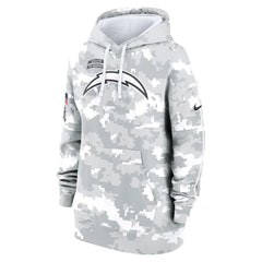Women's Los Angeles Chargers Arctic Camo 2024 Salute To Service Club Fleece Pullover Hoodie 