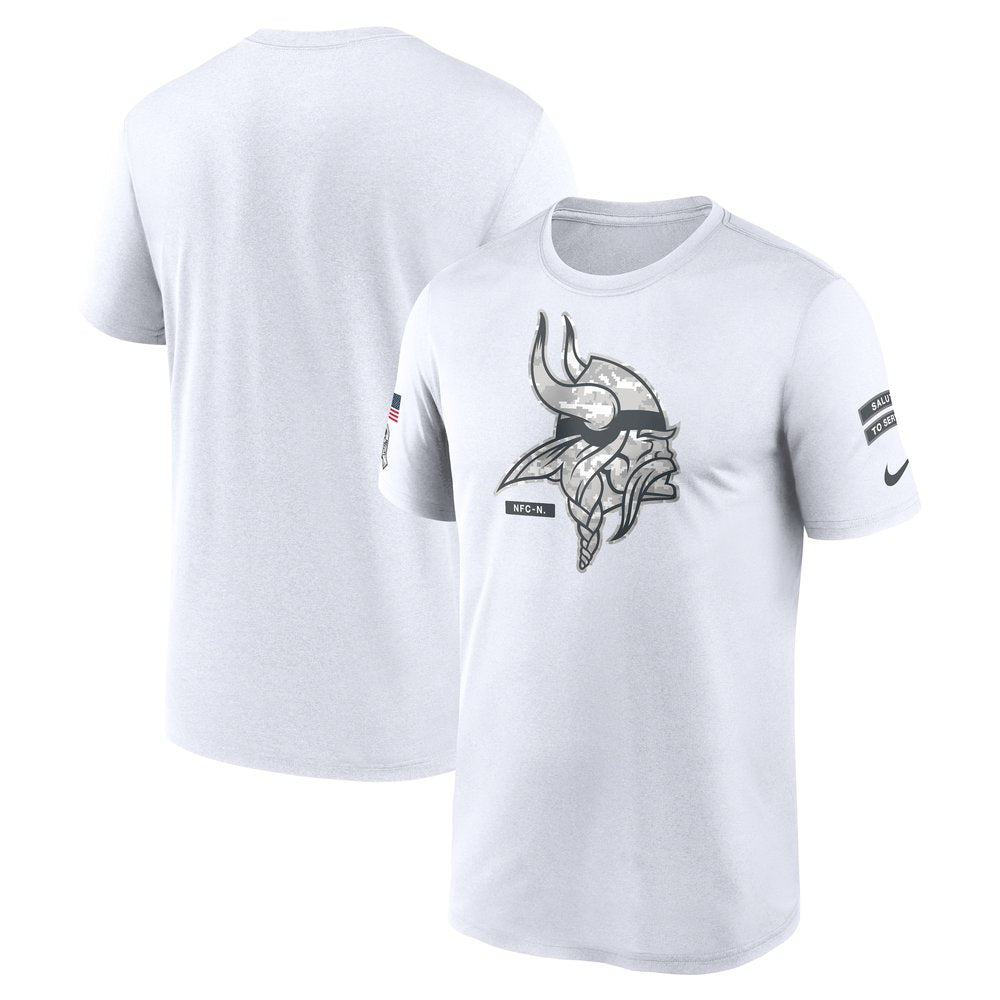 Men's Minnesota Vikings White 2024 Salute To Service Legend Performance T-Shirt 