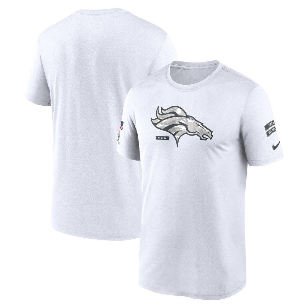Men's Denver Broncos White 2024 Salute To Service Legend Performance T-Shirt 