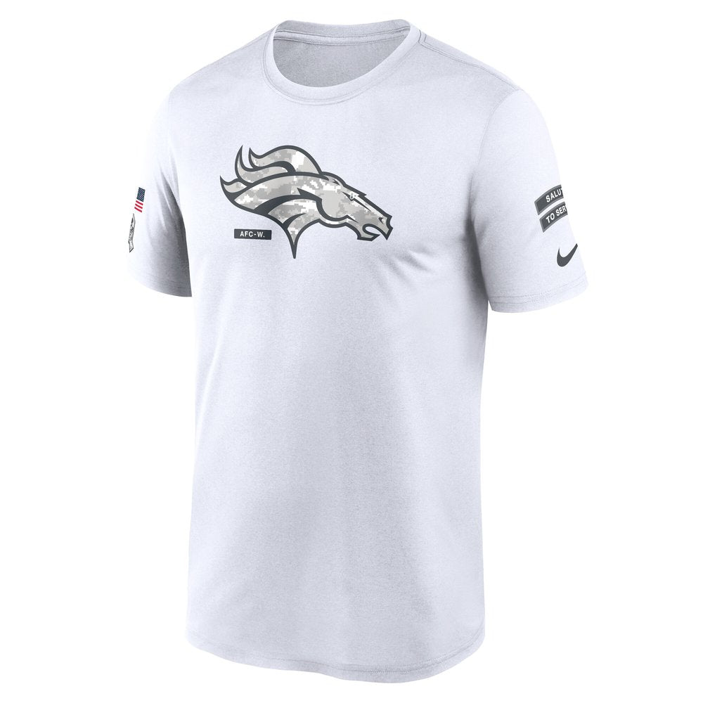 Men's Denver Broncos White 2024 Salute To Service Legend Performance T-Shirt 
