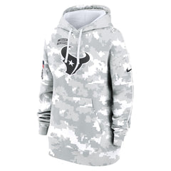 Women's Houston Texans Arctic Camo 2024 Salute To Service Club Fleece Pullover Hoodie 