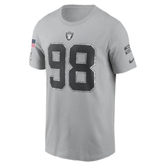 Men's Las Vegas Raiders Maxx Crosby Gray 2024 Salute To Service Name & Number T-Shirt 