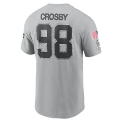 Men's Las Vegas Raiders Maxx Crosby Gray 2024 Salute To Service Name & Number T-Shirt 