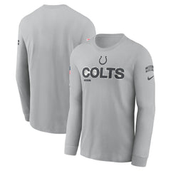Men's Indianapolis Colts Gray 2024 Salute To Service Long Sleeve T-Shirt 