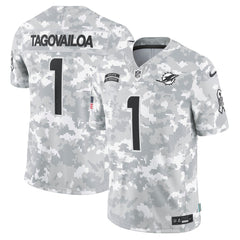 Men's Miami Dolphins Tua Tagovailoa Arctic Camo 2024 Salute to Service Limited Jersey 