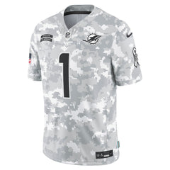 Men's Miami Dolphins Tua Tagovailoa Arctic Camo 2024 Salute to Service Limited Jersey 