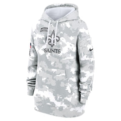Women's New Orleans Saints Arctic Camo 2024 Salute To Service Club Fleece Pullover Hoodie 