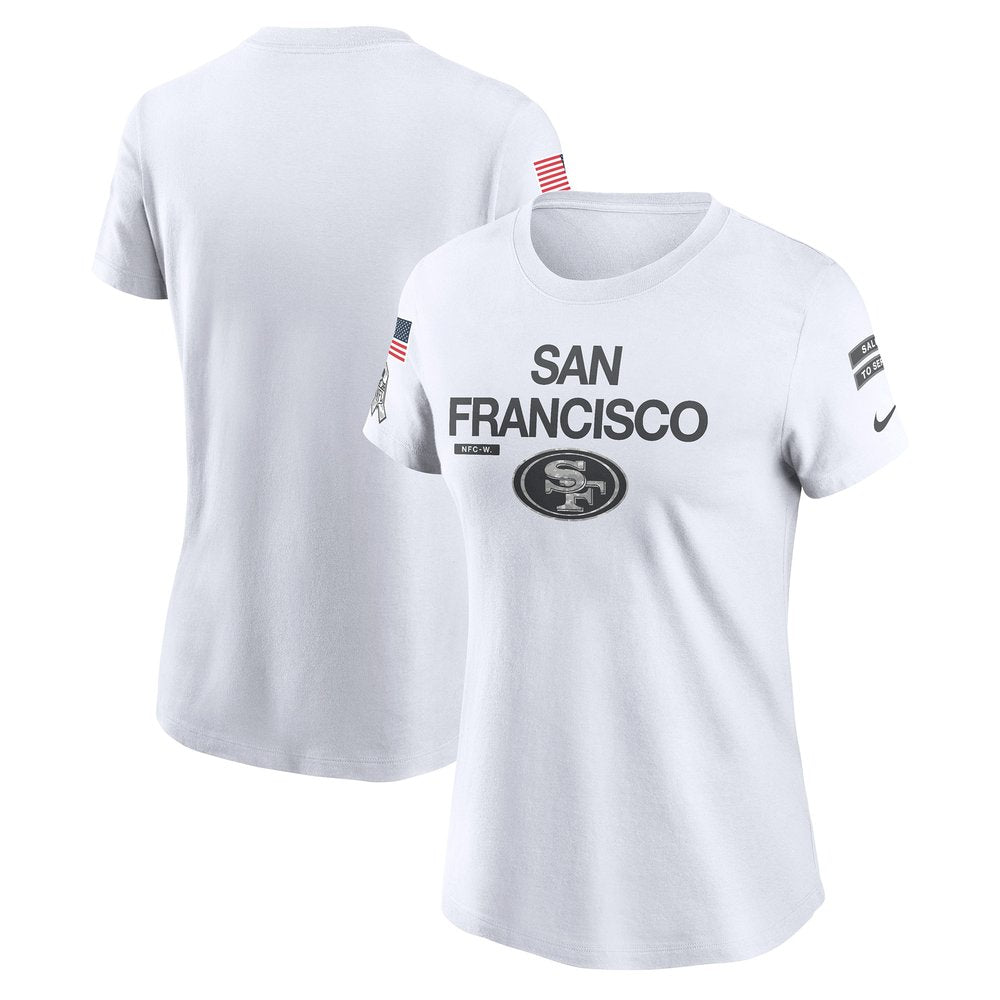 Women's San Francisco 49ers White 2024 Salute To Service Legend Performance T-Shirt 