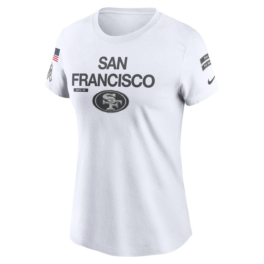Women's San Francisco 49ers White 2024 Salute To Service Legend Performance T-Shirt 