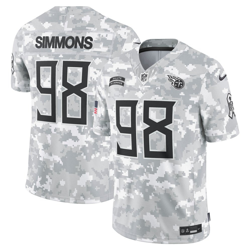 Men's Tennessee Titans Jeffery Simmons Arctic Camo 2024 Salute to Service Limited Jersey 
