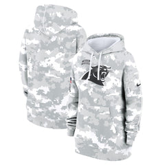 Women's Carolina Panthers Arctic Camo 2024 Salute To Service Club Fleece Pullover Hoodie 