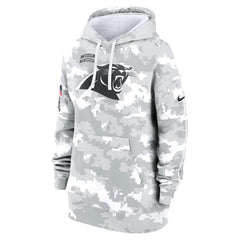 Women's Carolina Panthers Arctic Camo 2024 Salute To Service Club Fleece Pullover Hoodie 