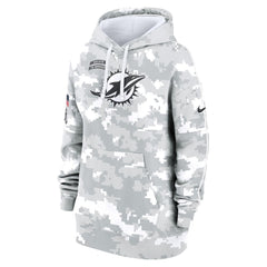 Women's Miami Dolphins Arctic Camo 2024 Salute To Service Club Fleece Pullover Hoodie 