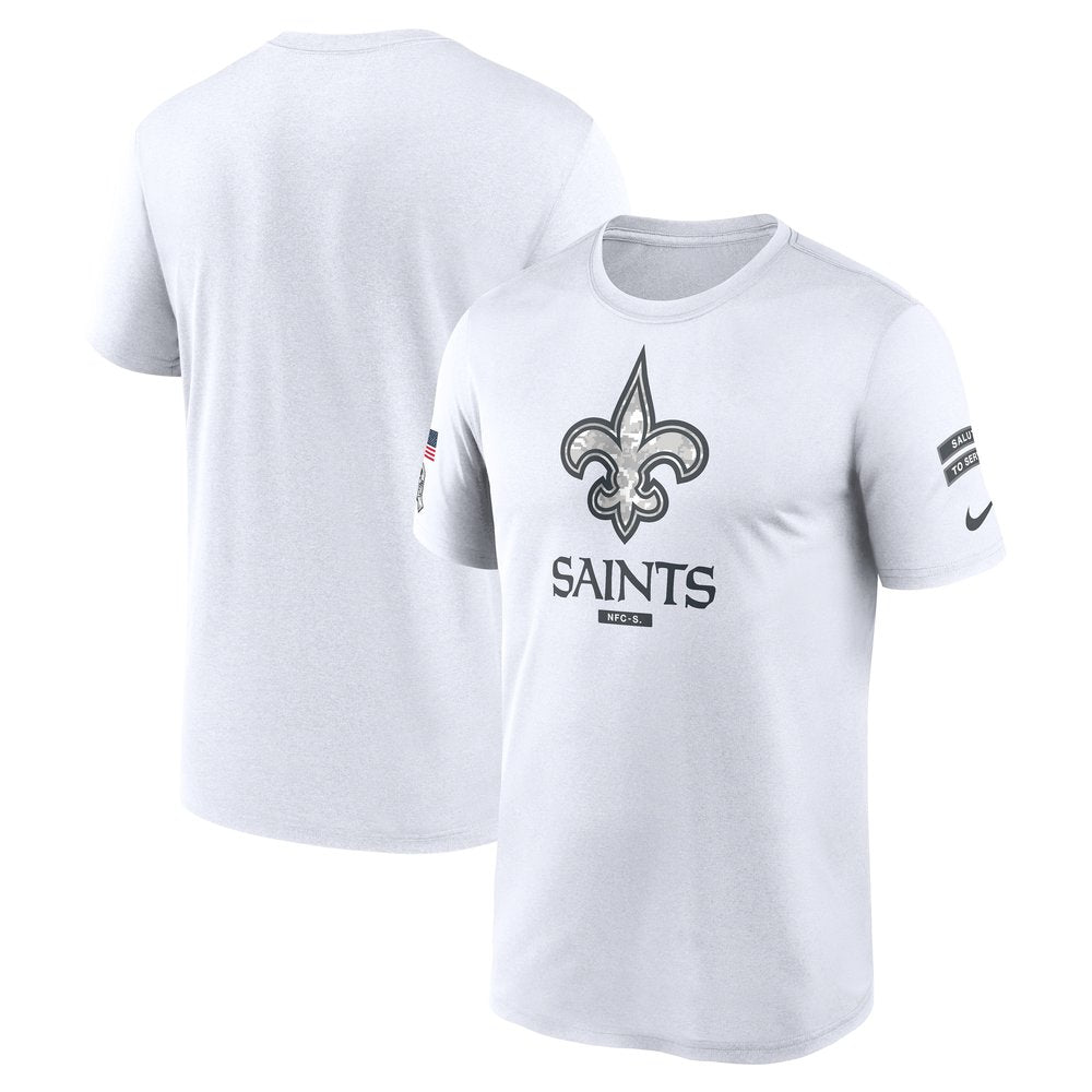 Men's New Orleans Saints White 2024 Salute To Service Legend Performance T-Shirt 