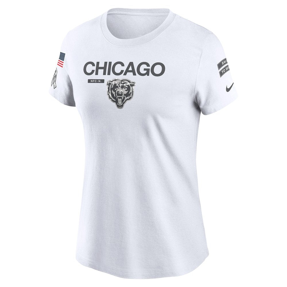 Women's Chicago Bears White 2024 Salute To Service Legend Performance T-Shirt 