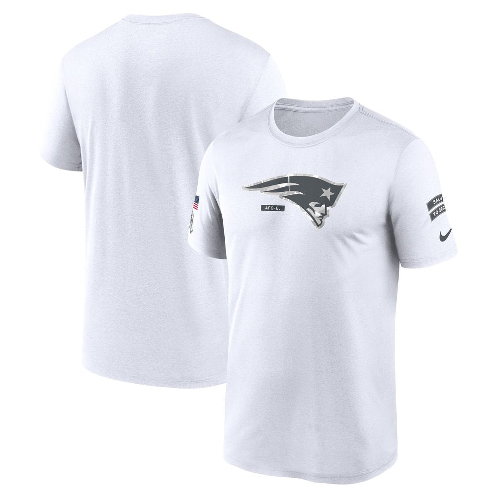 Men's New England Patriots White 2024 Salute To Service Legend Performance T-Shirt 