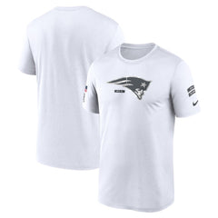 Men's New England Patriots White 2024 Salute To Service Legend Performance T-Shirt 