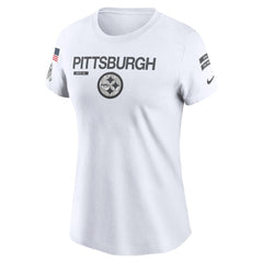 Women's Pittsburgh Steelers White 2024 Salute To Service Legend Performance T-Shirt 