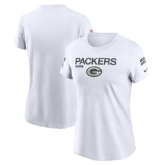 Women's Green Bay Packers White 2024 Salute To Service Legend Performance T-Shirt 