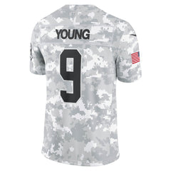 Men's Carolina Panthers Bryce Young Arctic Camo 2024 Salute to Service Limited Jersey 