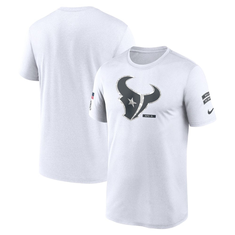 Men's Houston Texans White 2024 Salute To Service Legend Performance T-Shirt 