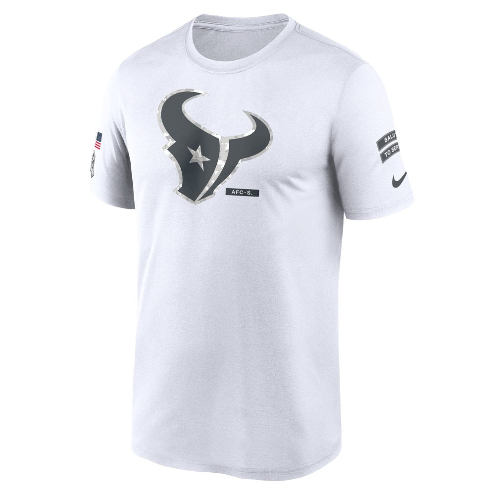Men's Houston Texans White 2024 Salute To Service Legend Performance T-Shirt 