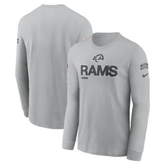 Men's Los Angeles Rams Gray 2024 Salute To Service Long Sleeve T-Shirt 
