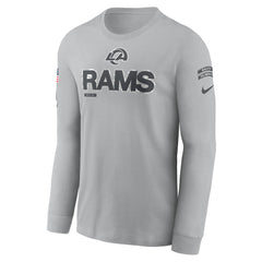 Men's Los Angeles Rams Gray 2024 Salute To Service Long Sleeve T-Shirt 