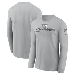 Men's Washington Commanders Gray 2024 Salute To Service Long Sleeve T-Shirt 