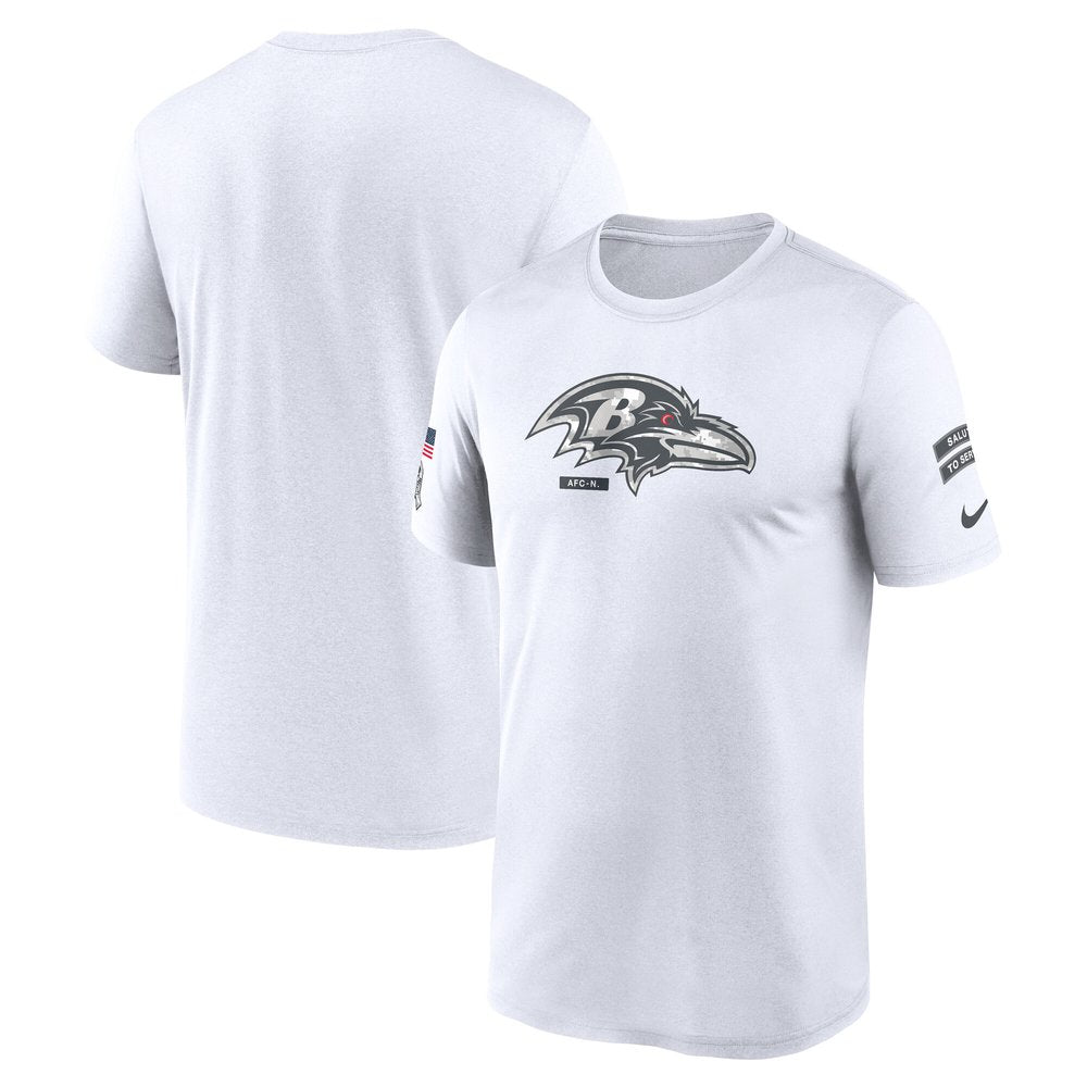 Men's Baltimore Ravens White 2024 Salute To Service Legend Performance T-Shirt 