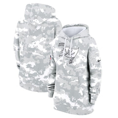 Women's Tampa Bay Buccaneers Arctic Camo 2024 Salute To Service Club Fleece Pullover Hoodie 