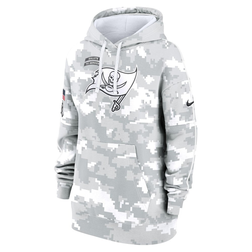 Women's Tampa Bay Buccaneers Arctic Camo 2024 Salute To Service Club Fleece Pullover Hoodie 